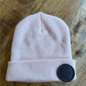 Duluth Pack Pink Knit Beanie with Leather Patch